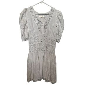 LOVESHACKFANCY White Crochet Divine Dress Size 8